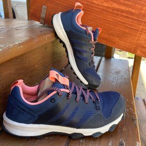 Adidas Kanadia Women 7 1/2 Running Trail Shoes Coral Pink Grey Traxion